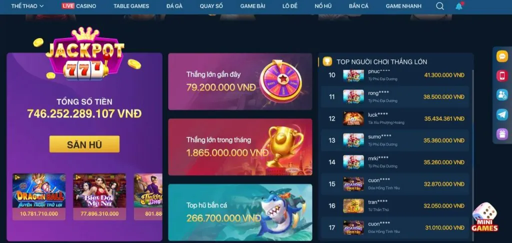 Kho game nổ hũ đa dạng tại 5mb bet
